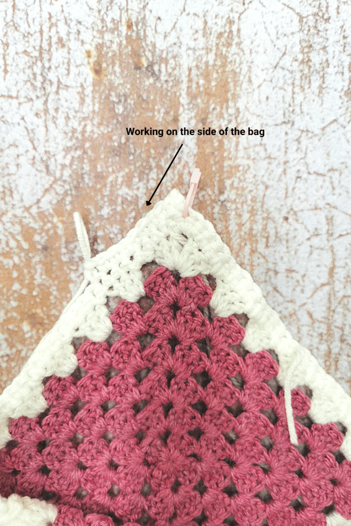 crochet the sides of the bag 